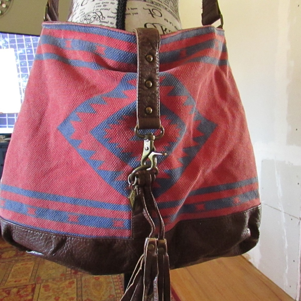 Billabong Red and Blue Crossbody Bag